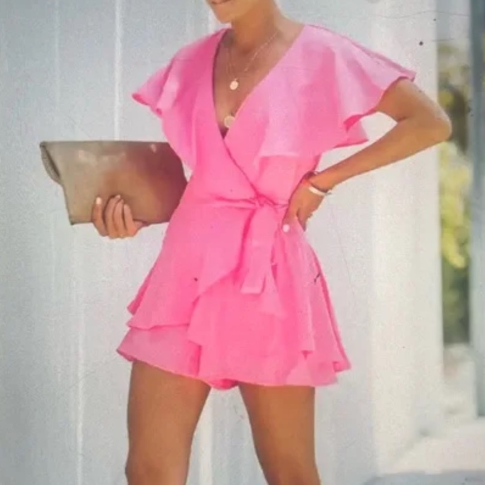 DO+BE Pink Ruffle Romper